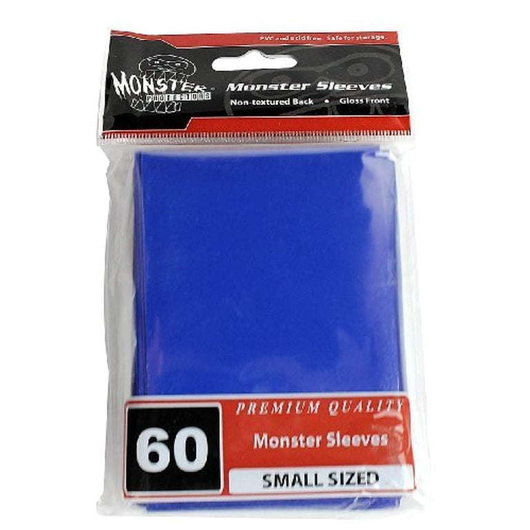 Sleeves - Monster Protector Sleeves - Smaller Size Gloss Finish - BLUE (Fits Yugioh and Other Smaller Sized Gaming Cards)