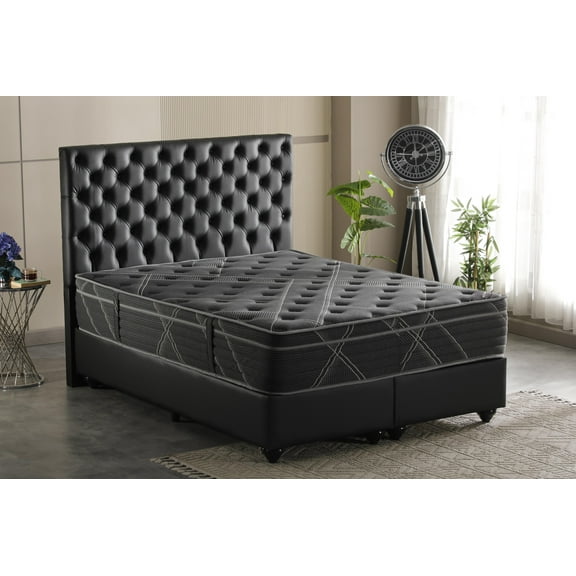 Ottomanson Full 13" Luxury Eurotop Mattress, Firm Hybrid Comfort, Fiberglass-Free, Bed in a Box