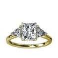 thumbnail image 1 of 1.00 Carat Excellent Radiant Cut Real Diamond New Design Three Stone Ring for Wedding Solid 18K Yellow Gold Size 11, 1 of 8