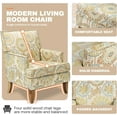 thumbnail image 6 of Accent Chairs Living Room Floral Print Fabric Club Chair Tufted Wingback Chair Reading Arm Reading Chairs for Bedroom Comfy(Beige Yellow), 6 of 8
