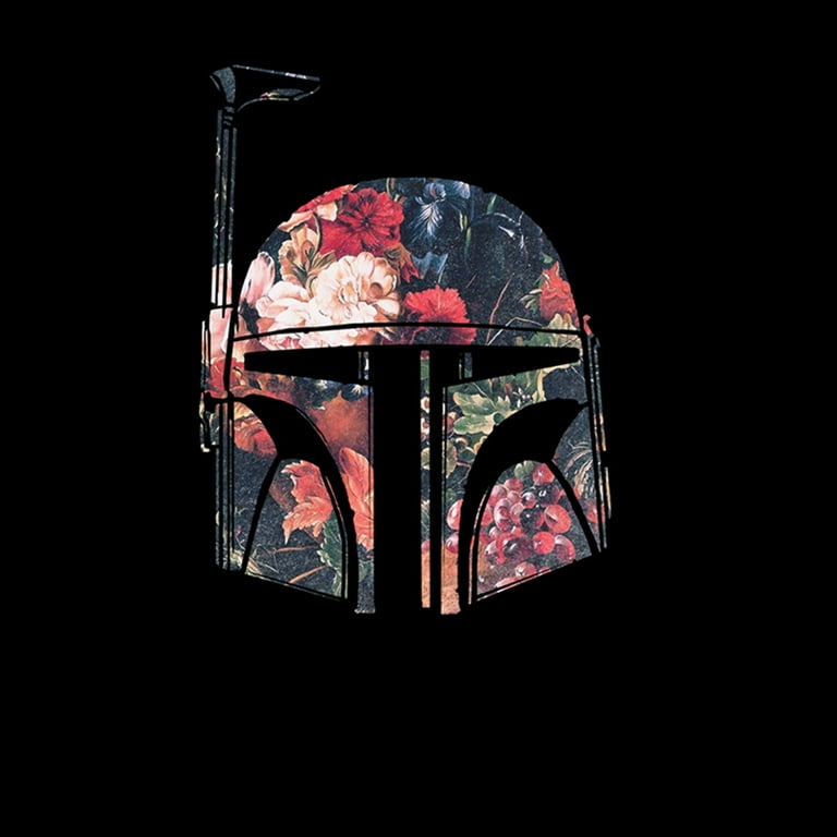 Men's Star Wars Boba Fett Floral Print Helmet Pull Over Hoodie