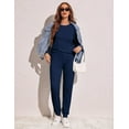 thumbnail image 2 of Ekouaer Womens Jogger Pajama Sets Long Sleeve Sleepwear Round Neck Nightwear Soft Pjs Lounge Sets with Pockets, 2 of 4