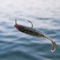thumbnail image 4 of Paddle Tail Soft Swimbait Fishing Lure, Glitter Silicone Bait for Bass and Walleye Freshwater Fishing, Pearl Clear, 3.31 Inch, 4 of 4