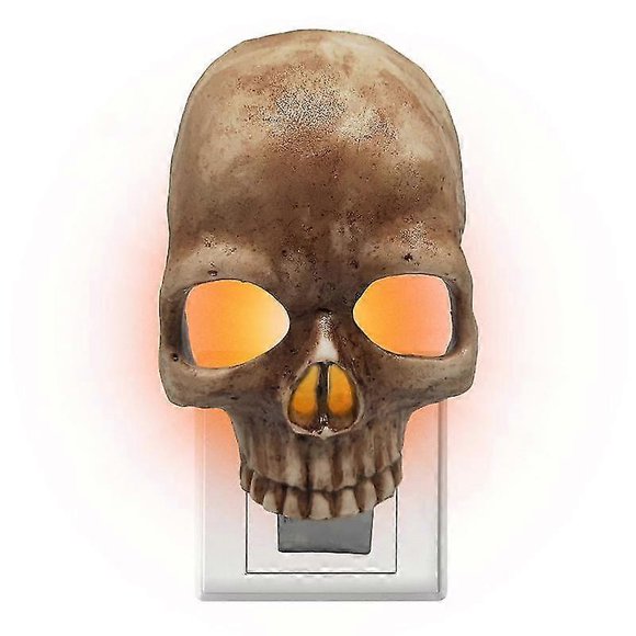 Skull Night Light Gothic Candles Lamp Decor Candle Lanterns Gifts Led Light Up Halloween Candle Lantern Human Skull Handmade Light Bar Decor