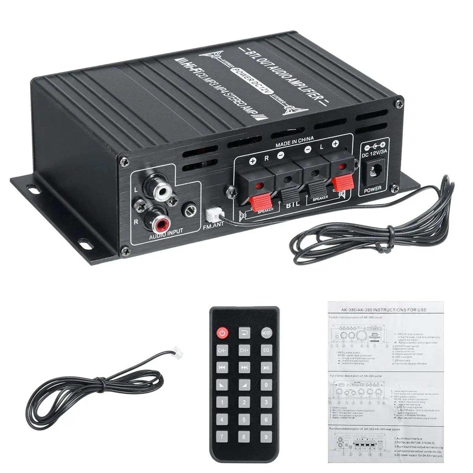 AK380/G8/AK370/AK270/AK170 800W 12V Home Car Hifi Power Amplifier Stereo BASS Audio Amp Speaker Class D Car Home Sound Power Amp ,Precision Control and Adjustment