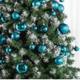 thumbnail image 4 of Prextex Acid Blue Christmas Ball Ornaments for Christmas Decorations - 36 Pieces Xmas Tree Shatterproof Ornaments with Hanging Loop for Holiday and Party Decoration (Combo of 6 Styles in 3 Sizes), 4 of 7