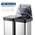 thumbnail image 4 of 13.2 Gallon Dual Trash Can, 2x25L Dual Trash and Recycling Bin for Kitchen, Stainless Steel Step Garbage Can with Soft-Close Lids, Fingerprint Resistant Design, for Bathroom, Office, 4 of 7