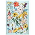 thumbnail image 3 of Wondo Washable Non-Slip 4x6 Floral Area Rug - Soft Green Low Pile Floor Carpet with Botanical Big Flower Design for Girls Bedroom, Living Room, Dining Room, Kids Classroom Office, 3 of 9