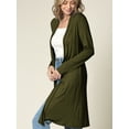 thumbnail image 2 of Made by Johnny Women's Solid Long Sleeve Open Front Long Cardigan XXL OLIVE, 2 of 6