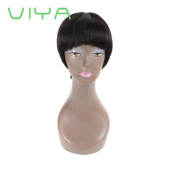 VIYA Straight Short Bob Wigs Human Natural Hair Lace Front Wigs Human Hair for Black Women Natural Black 12 Inch