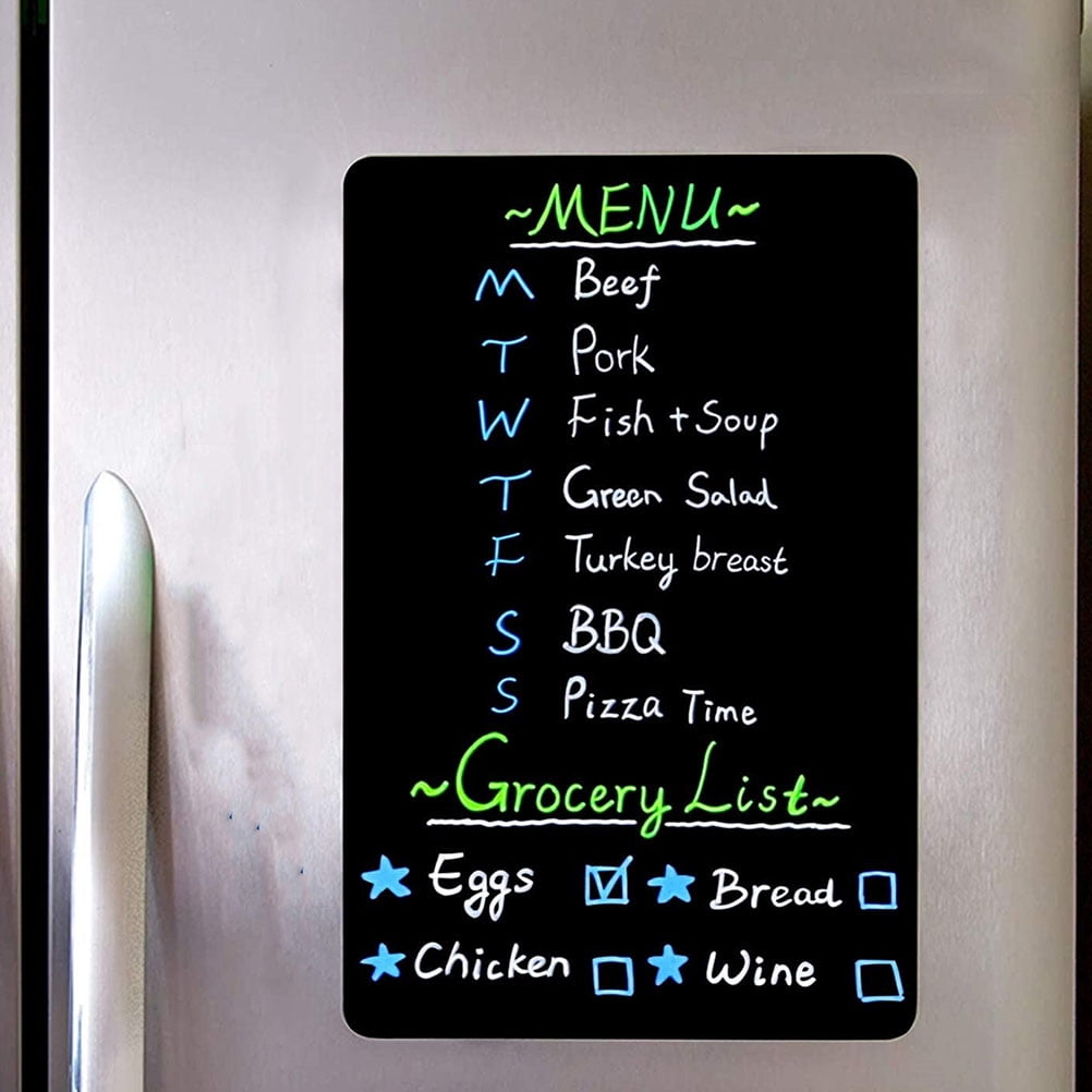 Hemoton 3pcs Reusable Refrigerator Tips Magnetic Sheet Self-Stick Magnetic Blackboard Sticker