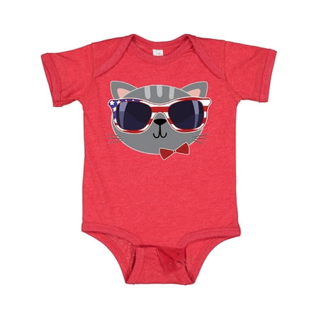 

Inktastic 4th of July Girl Outfit Patriotic Cat Gift Baby Boy or Baby Girl Bodysuit
