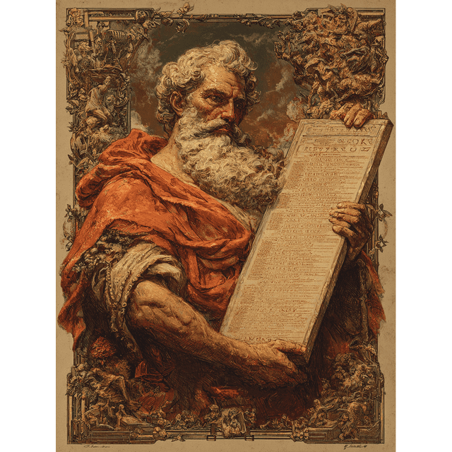 Toile Murale Moses Dix Commandements 15,75 X 11,81 Pouces