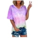 thumbnail image 1 of Blusas de Manga Corta Casuales para las Mujeres con Cuello en V, Top de Poliéster de Moda de Verano para el Uso Diario, 1 of 6