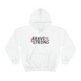 thumbnail image 2 of Brave And Strong against Cancer Women Male Unisex Heavy Blend™ Hooded Sweatshirt, 2 of 9