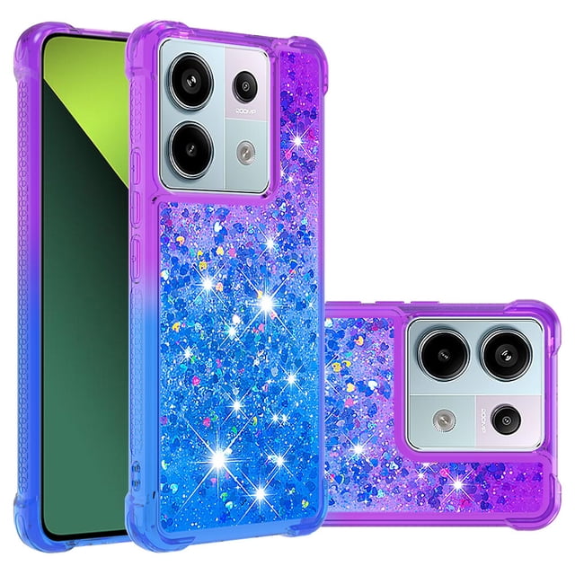 Funda para Xiaomi Redmi Note 13 Pro 5G Transparente con Brillos Carcasa Protectora Antigolpes con Glitter Brillante