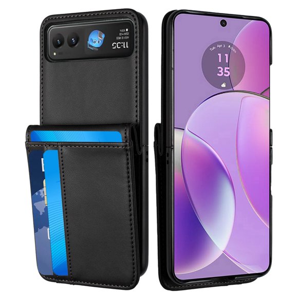 For Motorola Razr 2025/2024 Case Vegan Leather Phone Wallet with Card Slots