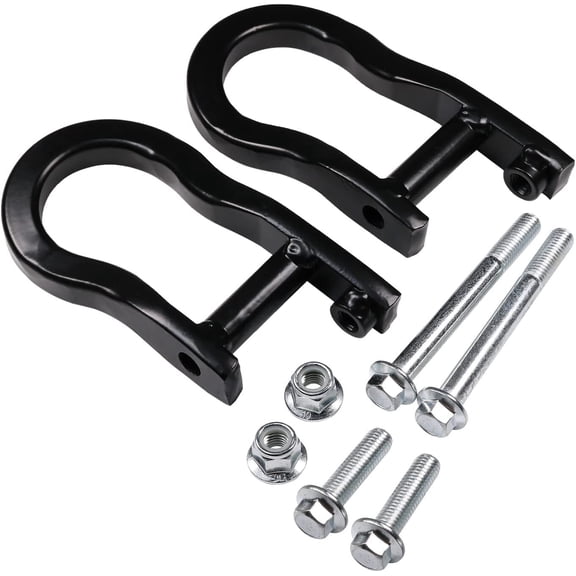 1 Pair Black Tow Hook 84072463 for 2007-2019 Chevrolet GMC Silverado Sierra 1500