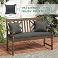 thumbnail image 3 of SHANNA Outdoor Bench Cushion with 2 Pillowcase, Waterproof Garden Bench Cushions for Outdoor Furniture, Patio Porch Swing Replacement Seat Pad with Ties, Dark Gray, 48"x18"x3", 3 of 12