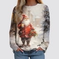 thumbnail image 2 of Futezty Womens Christmas Sweatshirt Funny Santa Snowman 3D Print Plus Size Graphic Sweatshirts Crewneck Xmas Holiday Tops, 2 of 5
