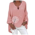 thumbnail image 1 of Blusa tipo camisa HUOGUO, talla grande, estampado floral, cuello en V, para mujer, 1 of 5