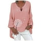 thumbnail image 1 of Blusa tipo camisa HUOGUO, talla grande, estampado floral, cuello en V, para mujer, 1 of 3