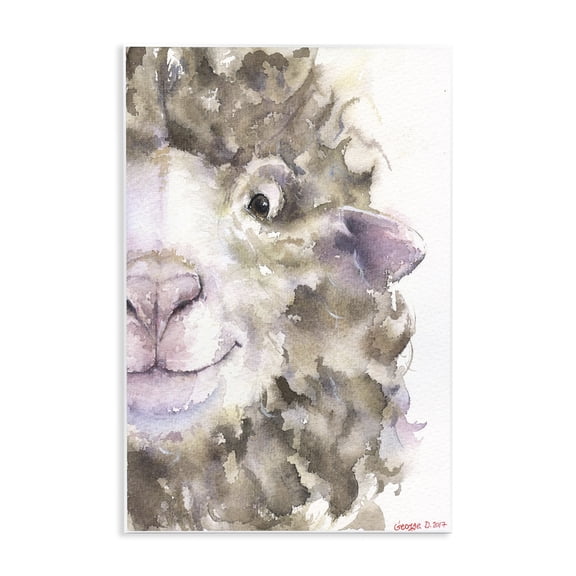 Stupell Industries Rustic Lodge Sheep Head Animal Watercolor Wall Plaque Art, 10 x 15, by George Dyachenko