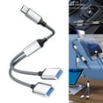 thumbnail image 2 of USB Splitter Cable,Type C Male to 2 Female Extension Cord Connector,USB Port Hub Data Power Split Adapter, 2 of 9