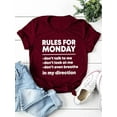 thumbnail image 2 of RULES FOR MONDAY Letter Print Women T Shirt Short Sleeve O Neck Loose Women Tshirt Ladies Tee Shirt Tops Camisetas Mujer, 2 of 6