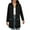 Black, variant on Women's Mid-Length Full Zip Hoodie with Zippered Pockets, Oversized Solid Color Fleece Sweatshirt for Cold Weather Protection, Lounge Comfort, Daily Wear and Outdoor Activities Black L