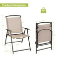 thumbnail image 4 of Costway 4 pcs Patio Folding Sling Dining Chairs Armrests Steel Frame Outdoor Beige, 4 of 8