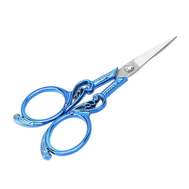 Embroidery Scissors, Paper Scissors Carved Handle Retro Style Stainless Steel For School