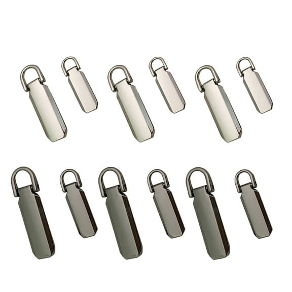 Eeristq 12 Pcs 2 Sizes Zippers Fixers Repair Pull Tabs Instant Kit Pant Repacement Molded Sliders DIY Accessories for No.3 No.5 Zipper