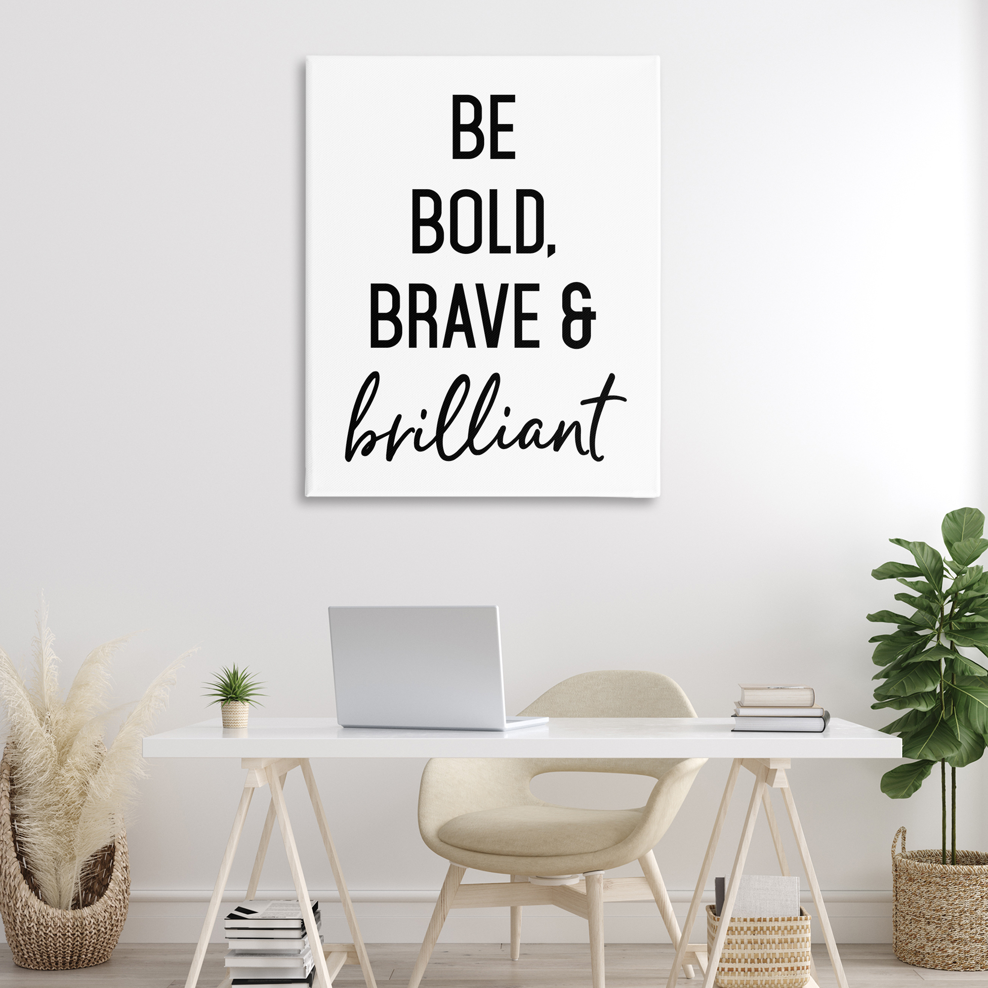 Bold Brave & Brilliant Canvas Wall Art, design by Lettered and Lined
