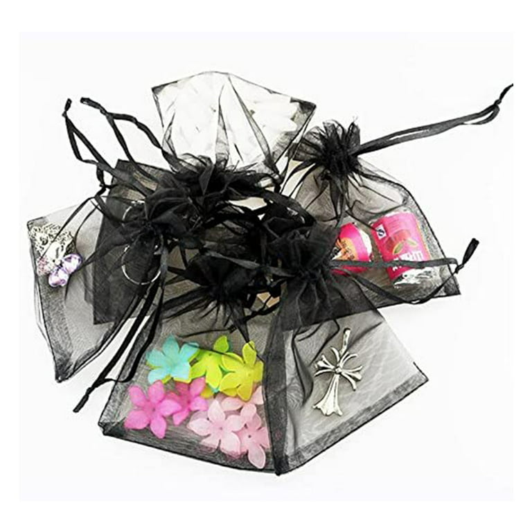 100PCS Sheer Organza Bags,Small Mesh Bags Drawstring for Small  Business,Cute Wedding Favor Bags Bulk,Grey Small Gift Bag Pouches for  Jewelry,Lash,Lip