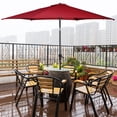 thumbnail image 3 of Costway 10FT Patio Umbrella 6 Ribs Market Steel Tilt W/ Crank Outdoor Garden Burgundy, 3 of 10