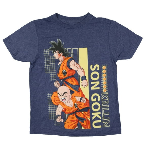 Dragon Ball Z Shirt Boy's Son Goku and Krillin Short Sleeve Graphic Tee