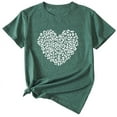 thumbnail image 2 of Anbech Heart Printed T-Shirt for Women Cute Graphic Junior Girls Short Sleeve Tee Tops with Crew Neck, 2 of 3