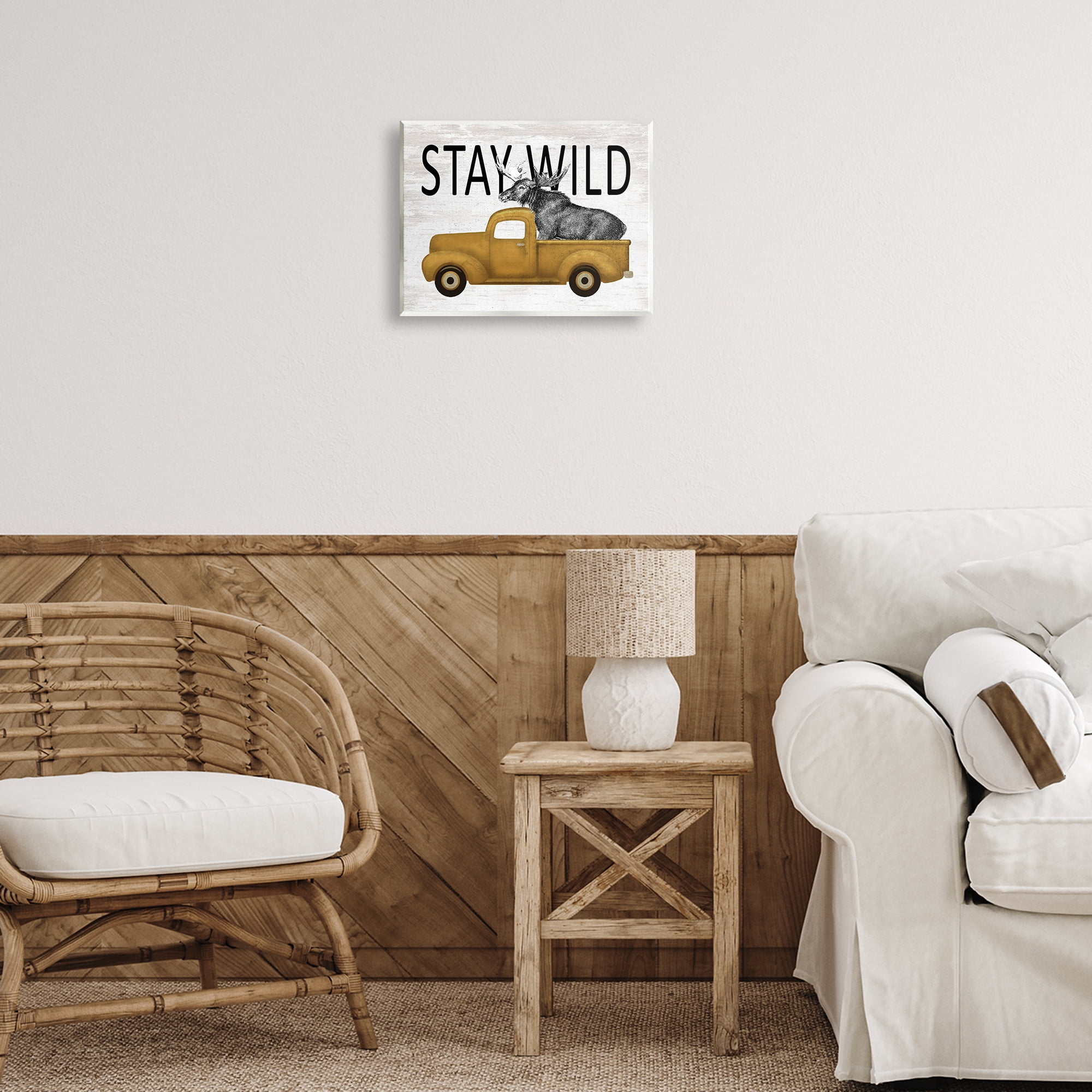Stay Wild Moose Truck Wall Plaque Art, design by Lettered and Lined