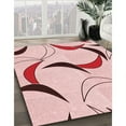 thumbnail image 3 of Ahgly Company Machine Washable Indoor Round Transitional Red Area Rugs, 4' Round, 3 of 7