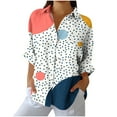 thumbnail image 2 of SDNall Long Shirts for Women, Button Shirts for Women, Long Tops for Women, Ladies' Lapel Button Long Sleeved Fashionable Printed Loose and Comfortable Shirt Top, 2 of 5