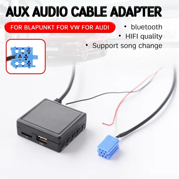 For AUDI Chorus Concert for Blaupunkt For vw Delta Beta For Becker Bluetooth Aux Receiver Cable with USB,mic Hands-free Adapter