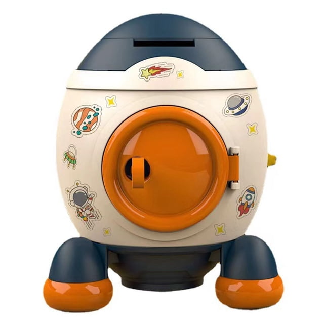Piggy Bank, Cartoon Rocket Shape Storage Container Multifunction Money Box Large Space Modern Decorative Jar for Boys Girls Encourage Saving Habits with Stylish