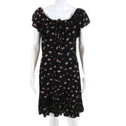 Pre-owned|Jill Jill Stuart Womens Floral Laura Dress Black Pink Size 10 11124926