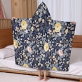 thumbnail image 5 of Pioneer Flower Floral Print Pattern Hooded Bath Towel，60"x35" for Ages 3 To 12 Kids, Quick Dry Lightweight Soft Microfiber Hood Beach Towel Cover Up for Kids, 5 of 7