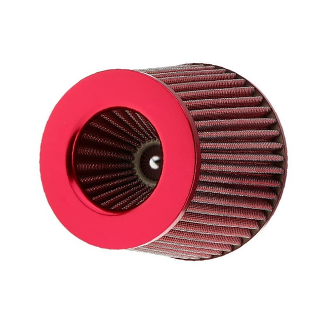 Riwesomey Filtro de aire para coche Universal, filtros de cono de malla deportiva de alta potencia de 3 pulgadas, accesorio de modificación de Vehículos, repuestos y accesorios Mis Rojo