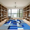 thumbnail image 2 of ODIKA 5'x7' Machine Washable Non-Slip Area Rug, Geometric Blue High Traffic Rug, Blue, 1074648, 2 of 7