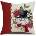 thumbnail image 2 of fundas de almohada navideñas con diseño de Papá Noel, árbol de Navidad, cuadradas, de lino, con cremallera (45,7 x 45,7 cm), 2 of 5