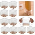 thumbnail image 1 of Tapas cuadradas para patas de muebles, silicona transparente duradera que mejora el deslizamiento de las sillas para un movimiento sin fricción, protege los pisos, protectores de piso para patas de, 1 of 4