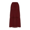 thumbnail image 5 of Women's Skirts with Pocket Fashion Solid Color Casual Comfort Elastic Waist Tie Maxi Skirt Summer Long Skirt for Women Holiday, 5 of 7